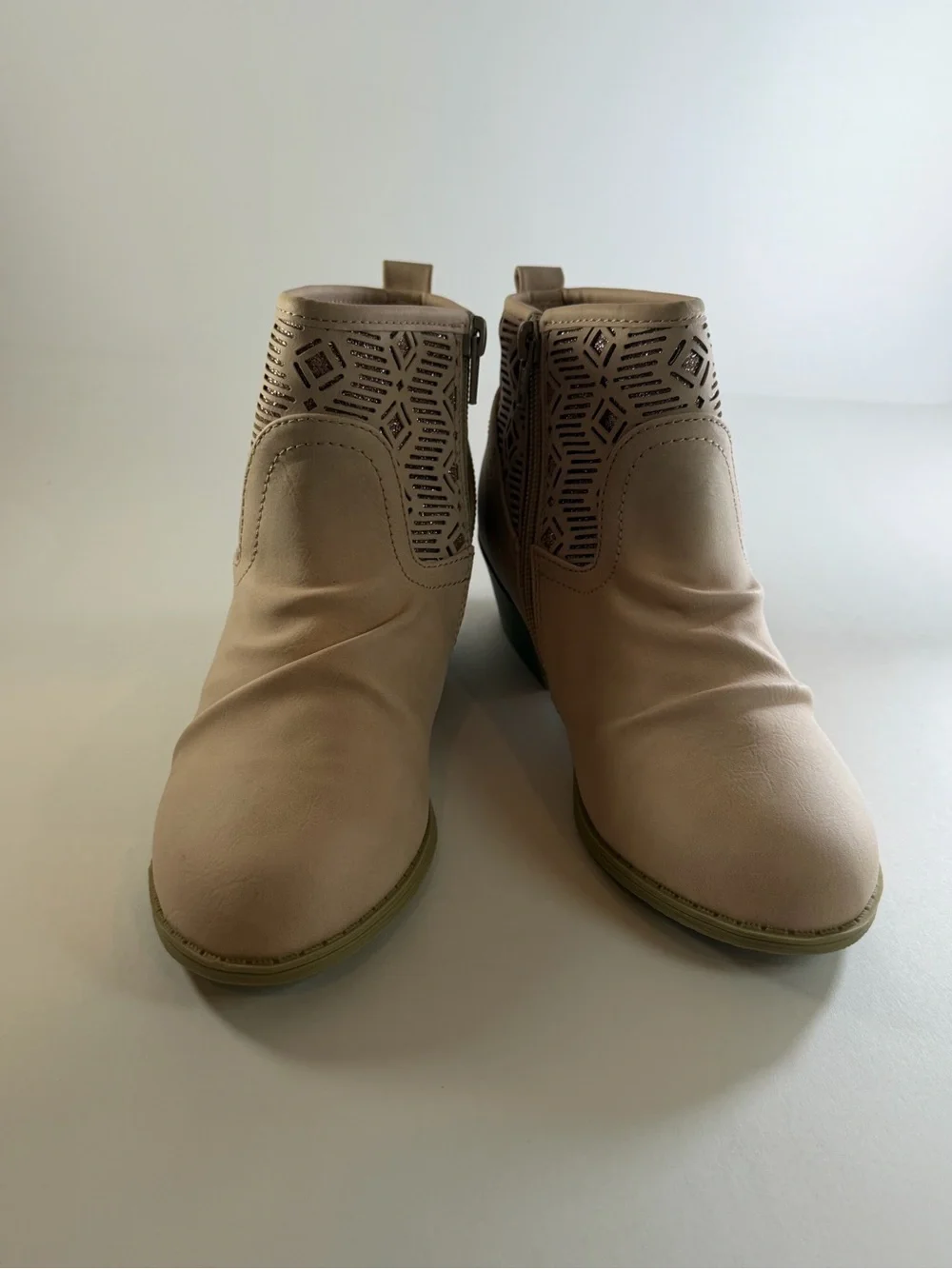 Blowfish Blush Laser-Cut Ankle Booties
